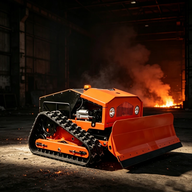 remote control mower for snow removal tracked winter use on driveway